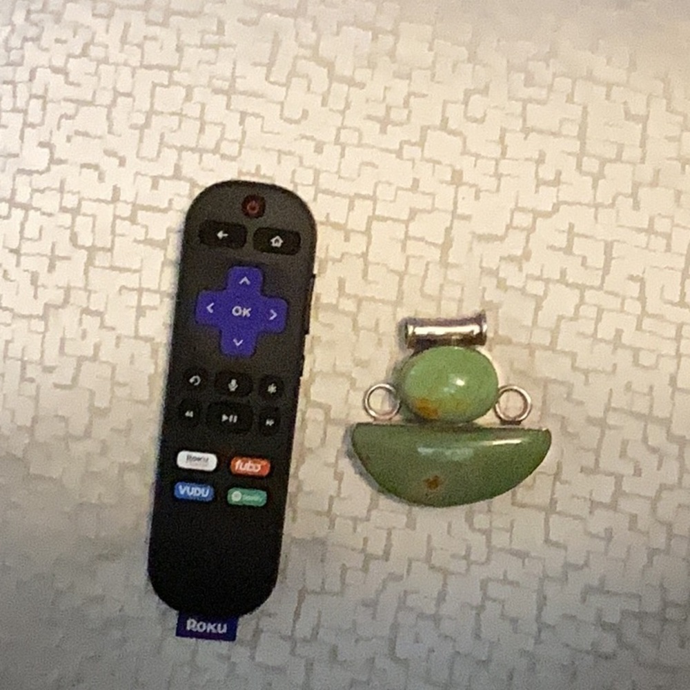 Green Turquoise Pendant very large open back.